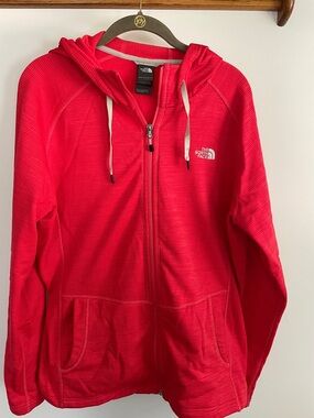 The North Face Red Zip-Up Hooded Jacket